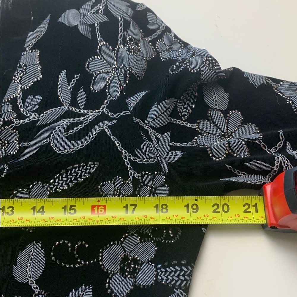 Black w Blue Grey Embellishments and Sparkles Long Sleeve Formal Jacket - Picture 8 of 14